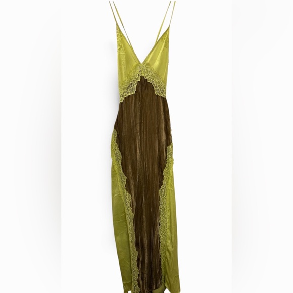 Free People Intimately Let's Get Away Maxi In Chartreuse Combo Women’s Large - Picture 3 of 11
